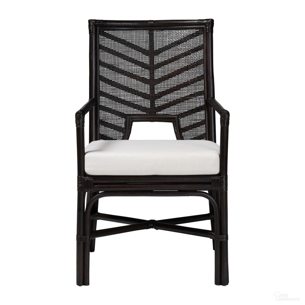 The appearance of Oscar Handwoven Wicker Natural Rattan Dining Chair with Chevron Back and Armrests In Espresso designed by Baxton Studio in the bohemian interior design. This espresso piece of furniture  was selected by 1StopBedrooms from Oscar Collection to add a touch of cosiness and style into your home. Sku: Oscar-Rattan/Coffee Bean-Cushion-DC. Material: Foam. Chair Type: Arm Chair.