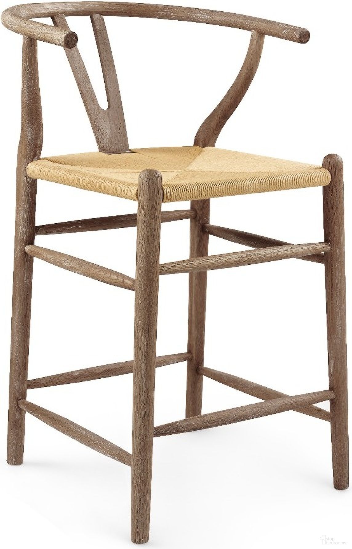 The appearance of Oslo Counter Stool In Driftwood designed by Villa & House in the transitional interior design. This driftwood piece of furniture  was selected by 1StopBedrooms from Oslo Collection to add a touch of cosiness and style into your home. Sku: OSL-575-92. Material: Wood.