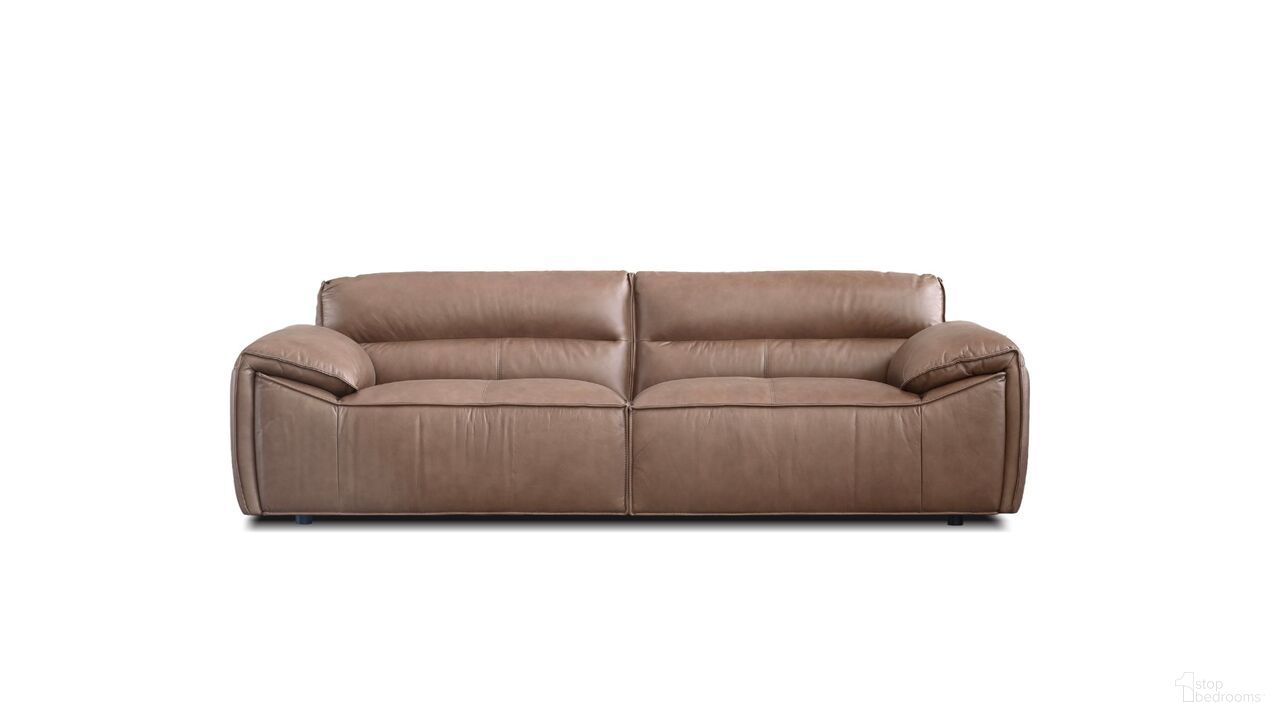 The appearance of Osta Sofa In Cacao Brown designed by Mobital in the modern / contemporary interior design. This cacao brown piece of furniture was selected by 1StopBedrooms from Osta Collection to add a touch of cosiness and style into your home. Sku: SOF-OSTA-CABR-LEATH. Material: Leather.