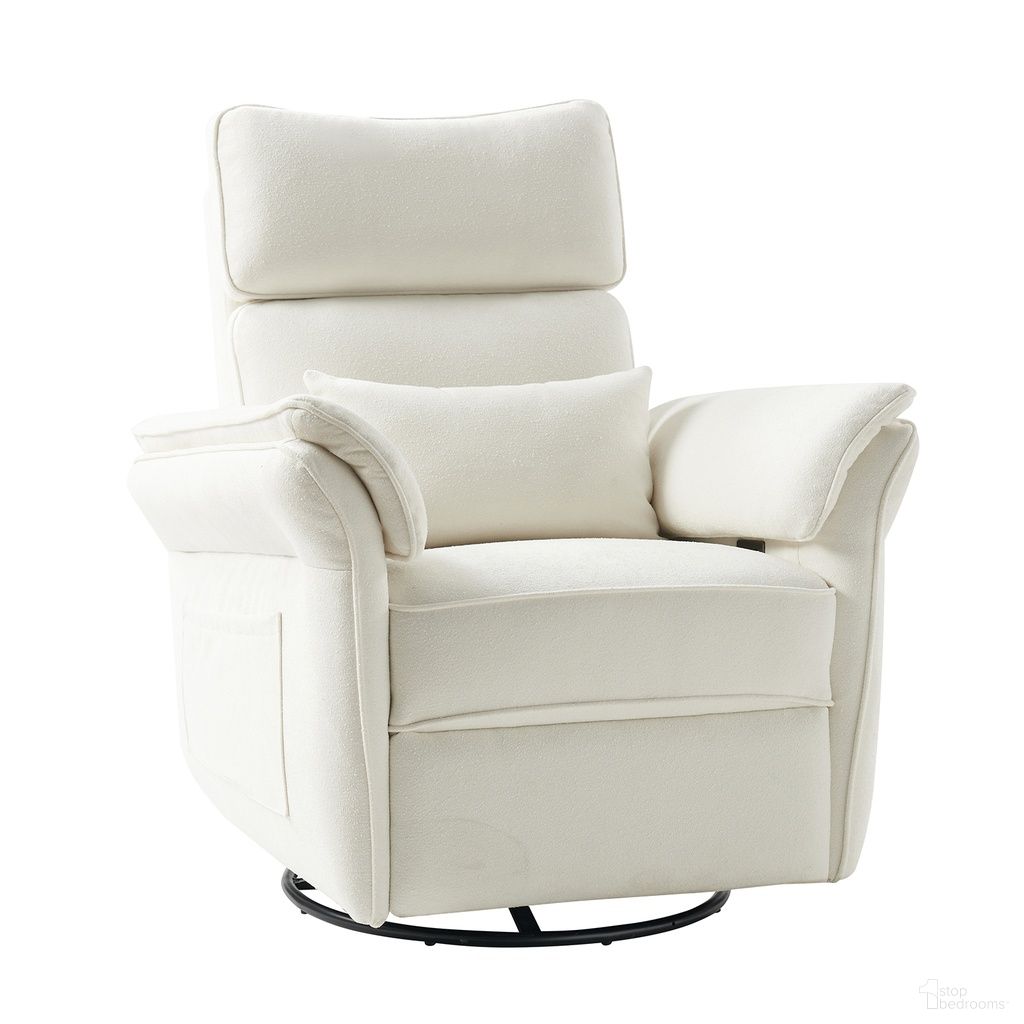 The appearance of Othello Motion Nursery Chair In White designed by Karat Home in the modern / contemporary interior design. This white piece of furniture was selected by 1StopBedrooms from Othello Collection to add a touch of cosiness and style into your home. Sku: RCLB1070-WTE. Material: Chenille.