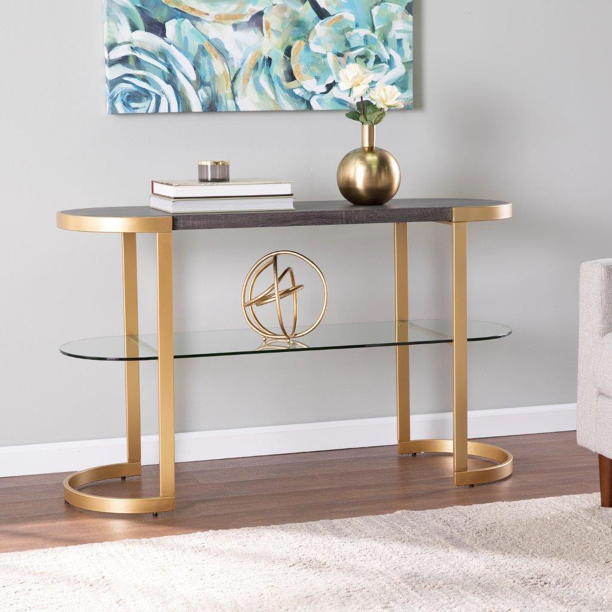 The appearance of Otsento Console Table designed by SEI Furniture in the modern / contemporary interior design. This ebony piece of furniture  was selected by 1StopBedrooms from Otsento Collection to add a touch of cosiness and style into your home. Sku: CM1104303. Material: Wood.