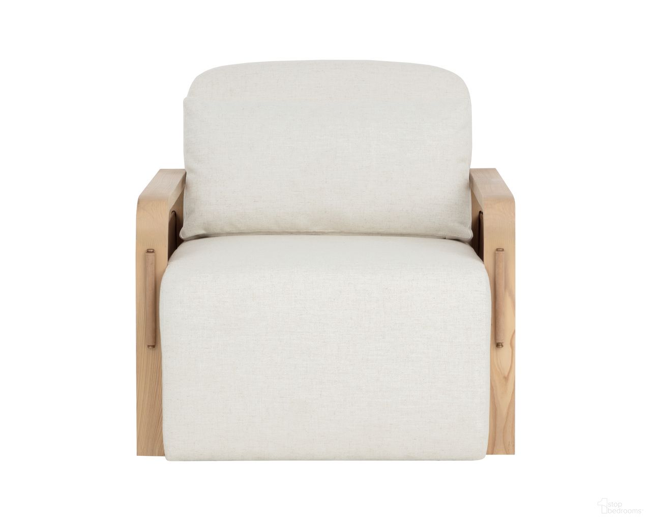 Otso Swivel Lounge Chair In Geralt Linen and Nubuck Tan