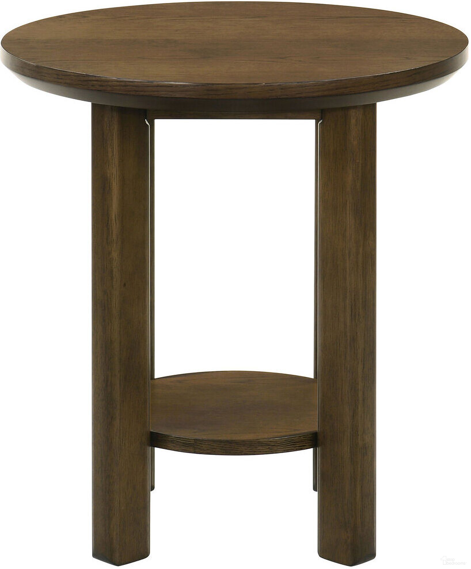 The appearance of Ottowa 22-Inch Round Wood Side End Table with Shelf In Brown designed by Coaster in the transitional interior design. This brown piece of furniture was selected by 1StopBedrooms from Ottowa Collection to add a touch of cosiness and style into your home. Sku: 706307. Material: Rubberwood.