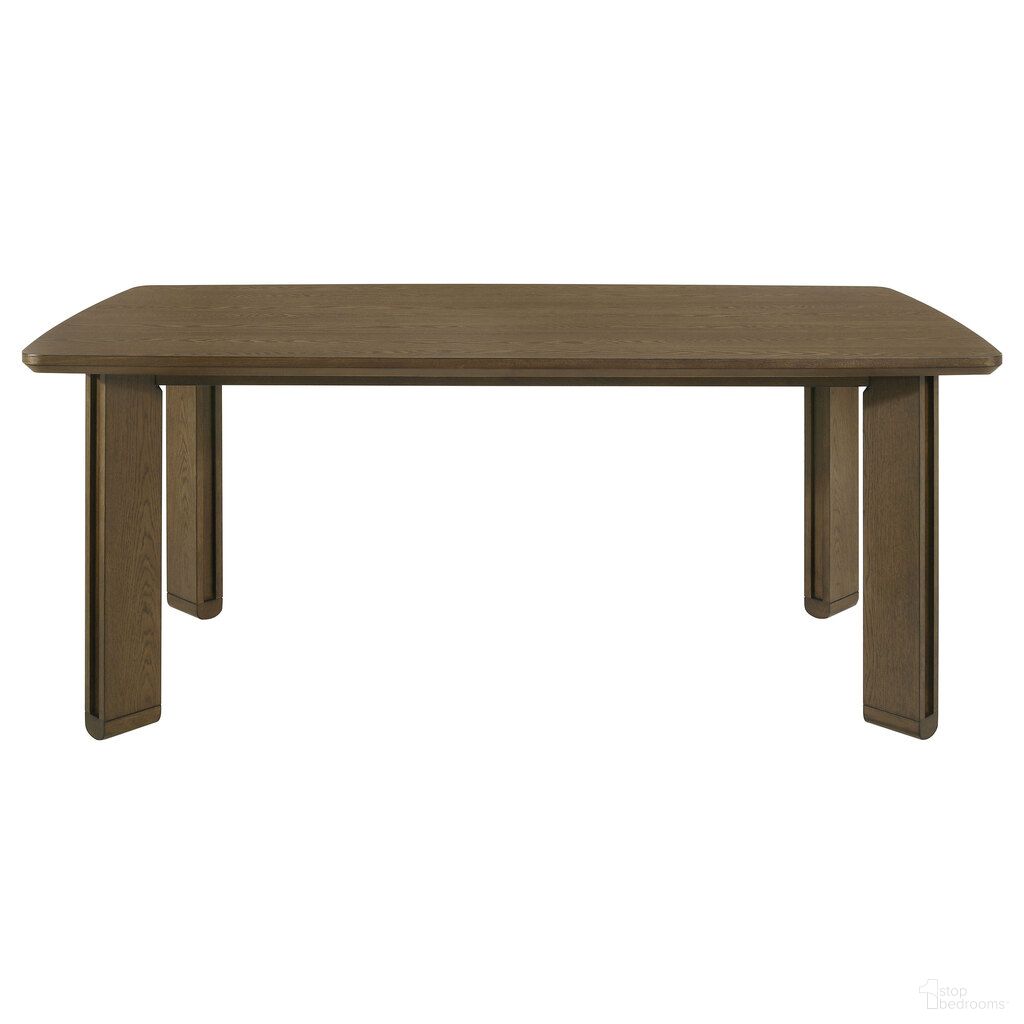 The appearance of Ottowa 71 Inch Rectangular Wood Dining Table In Brown designed by Coaster in the modern / contemporary interior design. This brown piece of furniture was selected by 1StopBedrooms from Ottowa Collection to add a touch of cosiness and style into your home. Sku: 193661. Table Base Style: Legs. Material: MDF. Table Top Shape: Rectangular. Size: 39" x 71".