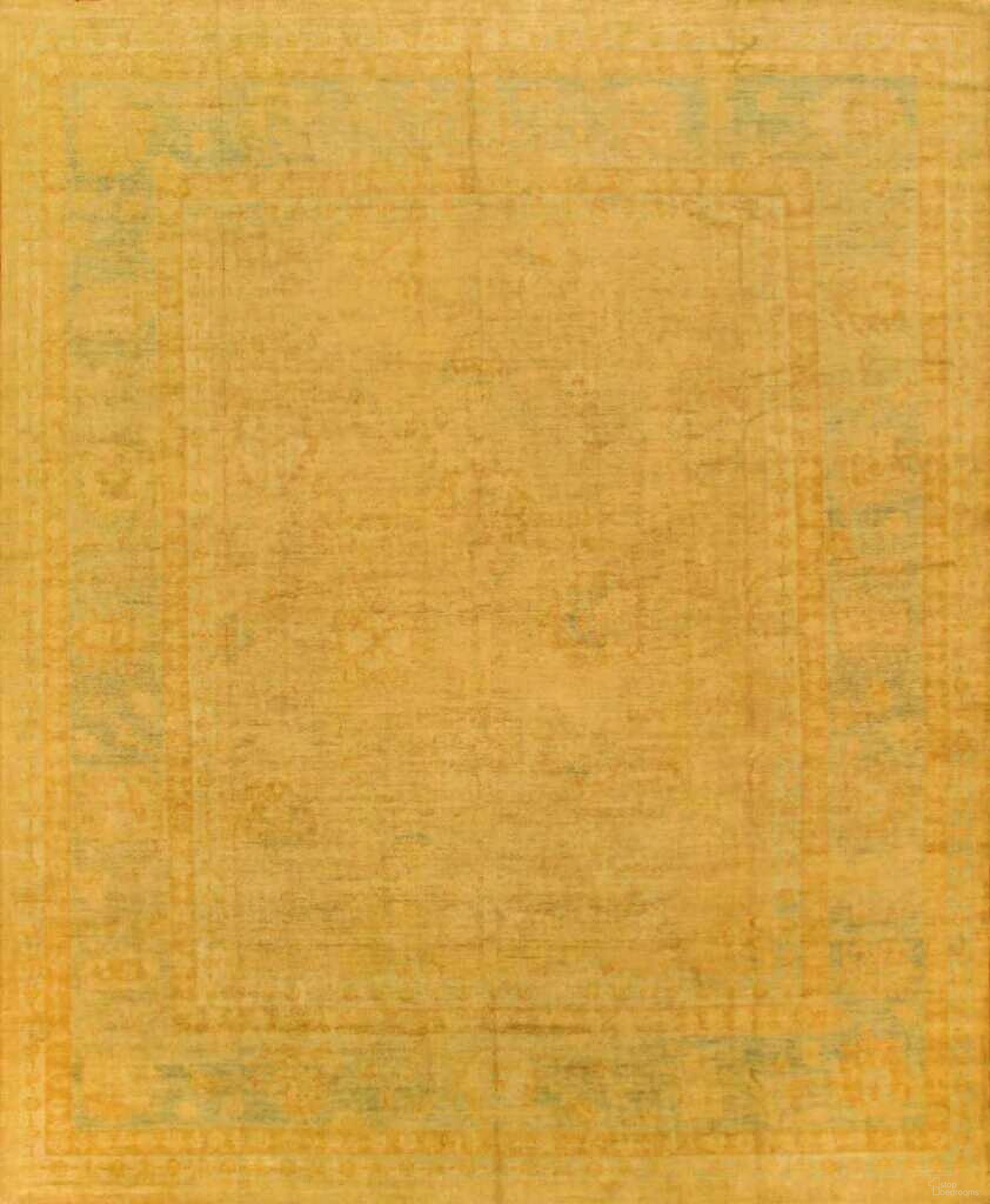 Oushak Collection Hand-Knotted Lamb's Wool Area Rug- 12' 2" x 14' 8" In Beige and Light Blue