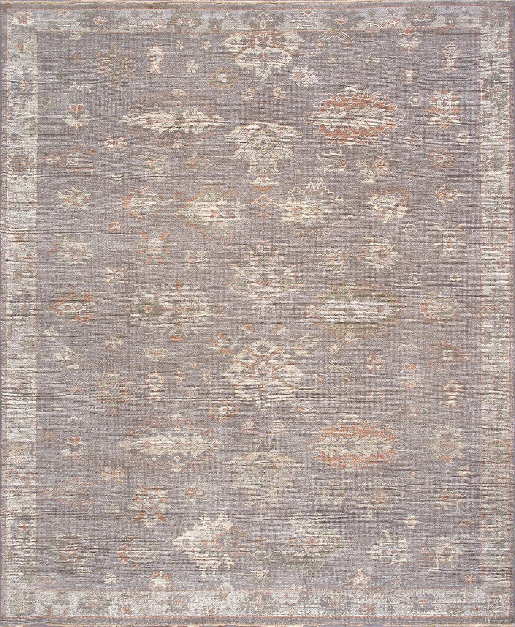 Oushak Collection Hand-Knotted Wool Area Rug- 8' 1" x 9' 9" In Light Grey and Grey