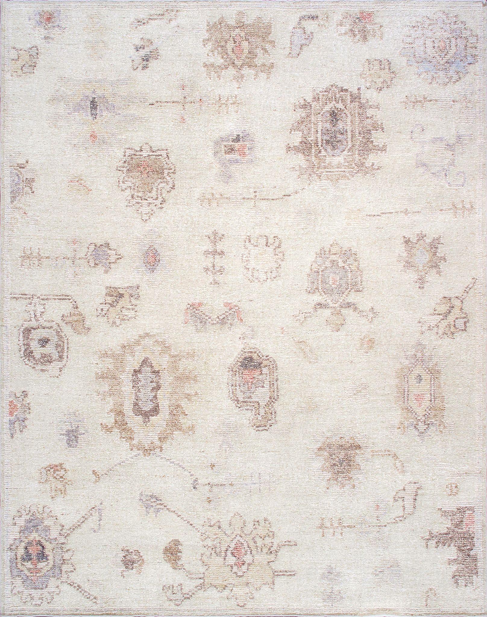 Oushak Collection Hand-Knotted Wool Area Rug- 9' 3" x 12' In Beige