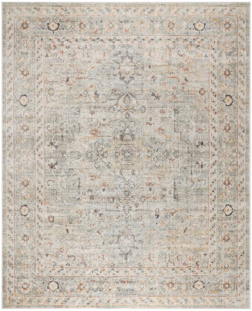 The appearance of Oushak Home 9' x 12' Indoor Rug In Light Grey designed by Nourison in the rustic / southwestern interior design. This light grey piece of furniture was selected by 1StopBedrooms from Oushak Collection to add a touch of cosiness and style into your home. Sku: 99446997319. Material: Polypropylene.