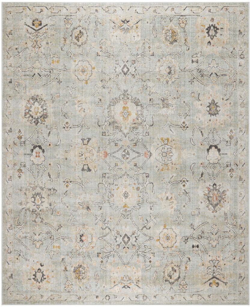 The appearance of Oushak Home 9' x 12' Indoor Rug In Mint designed by Nourison in the rustic / southwestern interior design. This mint piece of furniture  was selected by 1StopBedrooms from Oushak Collection to add a touch of cosiness and style into your home. Sku: 99446997159. Material: Polypropylene.