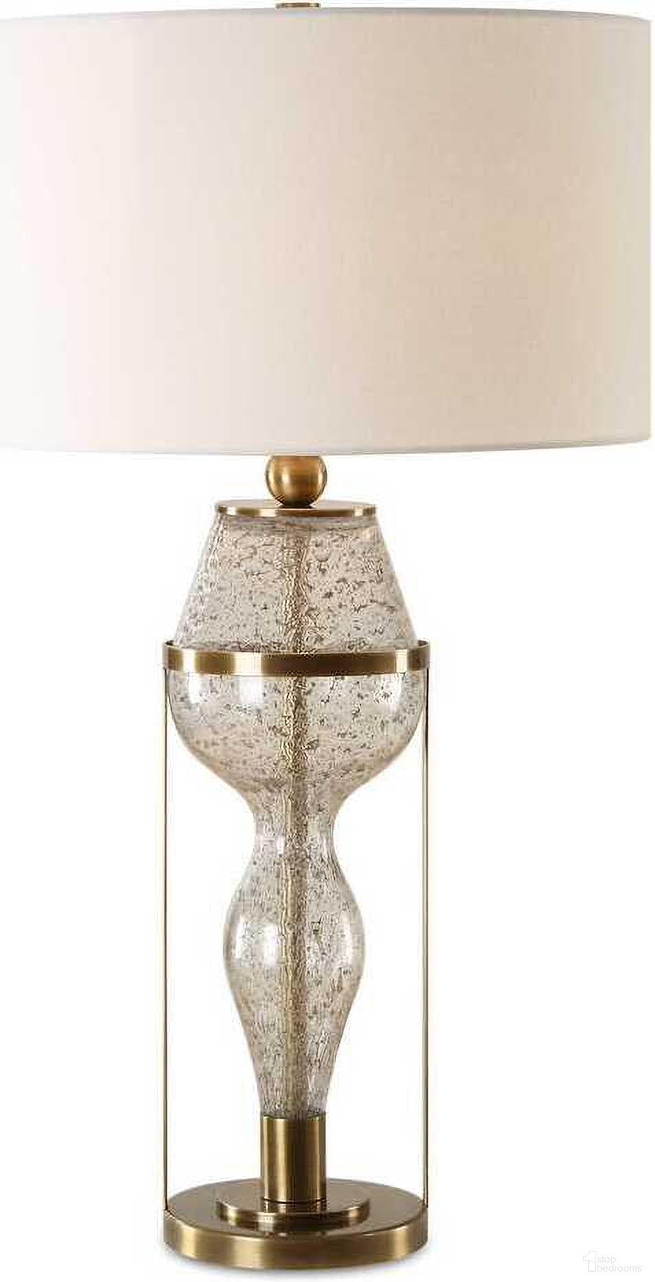 Out of Time Seeded Glass Table Lamp In Gray and Gold