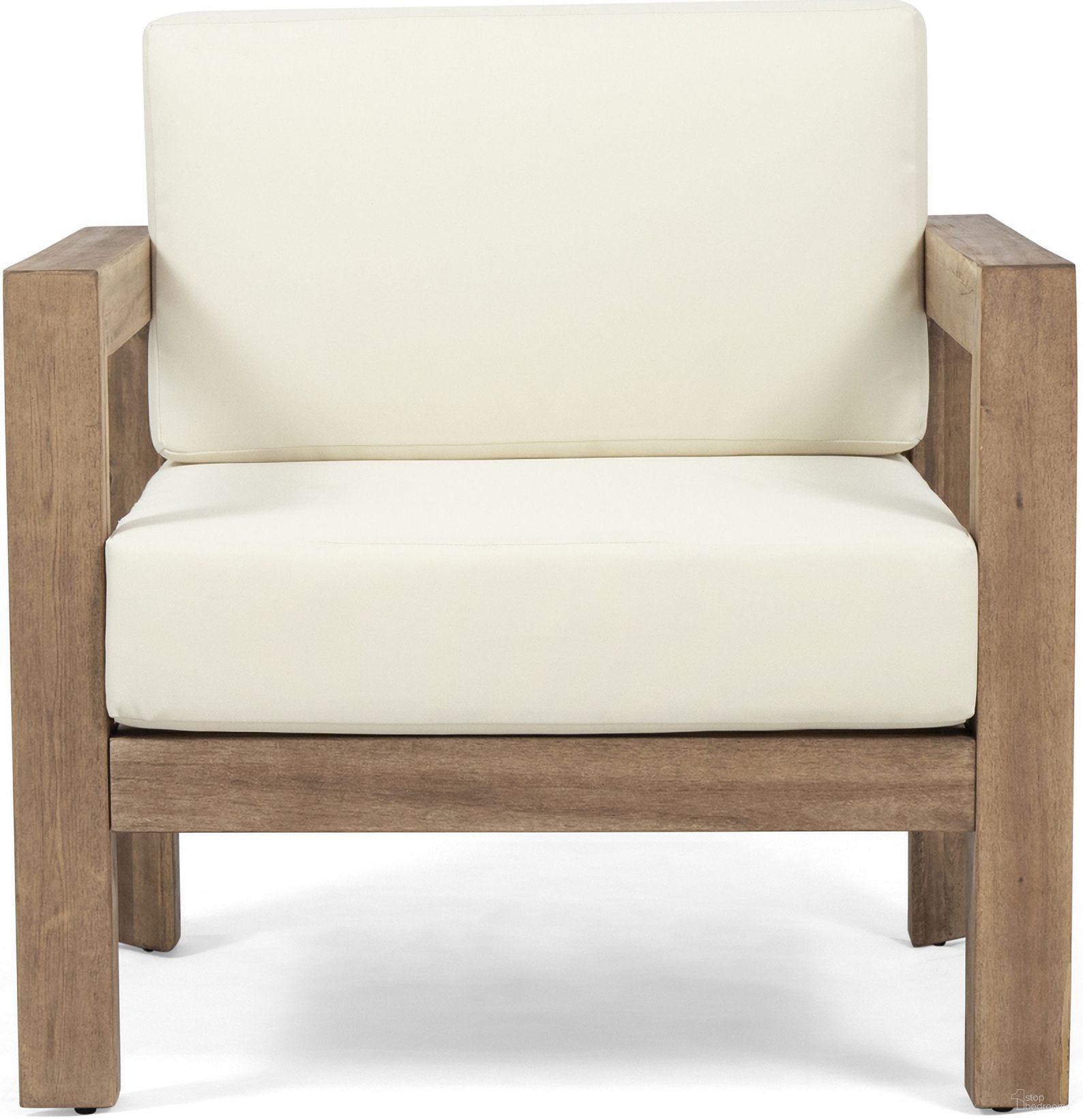 The appearance of Outdoor Club Chair with Cushion and A Shape Legs In Beige designed by Noble House in the modern / contemporary interior design. This beige piece of furniture was selected by 1StopBedrooms from to add a touch of cosiness and style into your home. Sku: 65728.00DLBGE. Material: Acacia Wood.