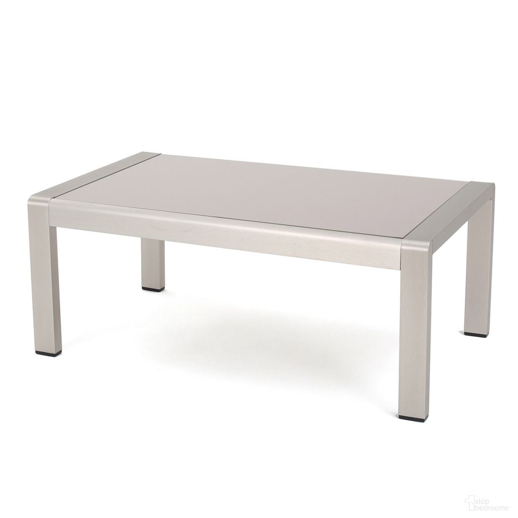 The appearance of Outdoor Aluminum Coffee Table In Silver designed by Noble House in the modern / contemporary interior design. This silver piece of furniture  was selected by 1StopBedrooms from  to add a touch of cosiness and style into your home. Sku: 56349.00. Material: Aluminium.