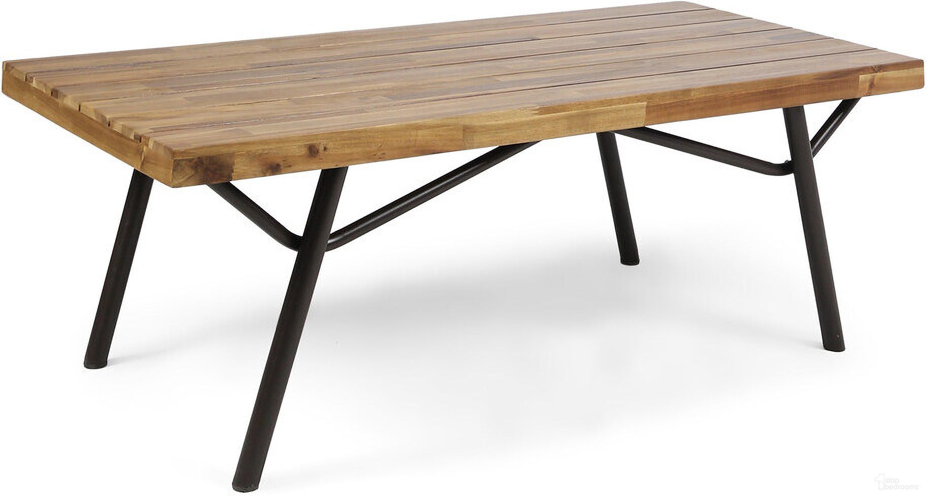 The appearance of Outdoor Coffee Table with Wood Top and Iron Legs In Teak designed by Noble House in the industrial interior design. This teak piece of furniture was selected by 1StopBedrooms from to add a touch of cosiness and style into your home. Sku: 62256.00TFNH. Material: Metal. Table Top Shape: Rectangular.