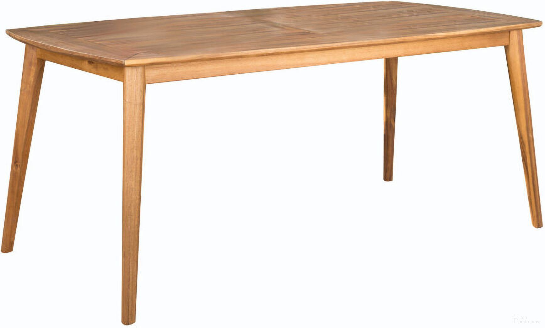 The appearance of Outdoor Dining Table with Acacia Wood Frame In Teak designed by Noble House in the country / farmhouse interior design. This teak piece of furniture was selected by 1StopBedrooms from to add a touch of cosiness and style into your home. Sku: 59329.00. Table Top Shape: Rectangular. Material: Acacia Wood.