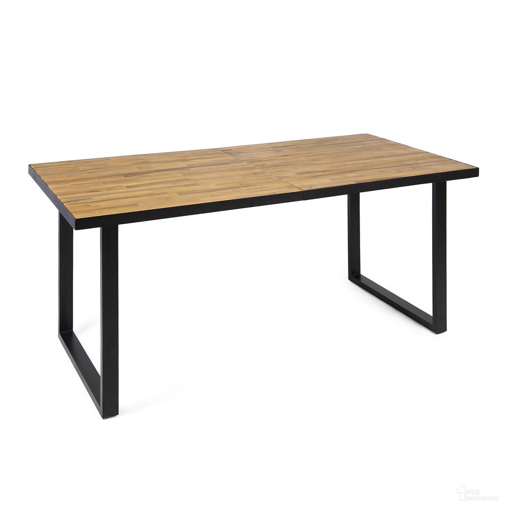 The appearance of Outdoor Dining Table with U Shape Legs and Slat Top In Teak designed by Noble House in the modern / contemporary interior design. This teak piece of furniture  was selected by 1StopBedrooms from  to add a touch of cosiness and style into your home. Sku: 64275.00. Table Base Style: Double Pedestal. Material: Wood. Table Top Shape: Rectangular.