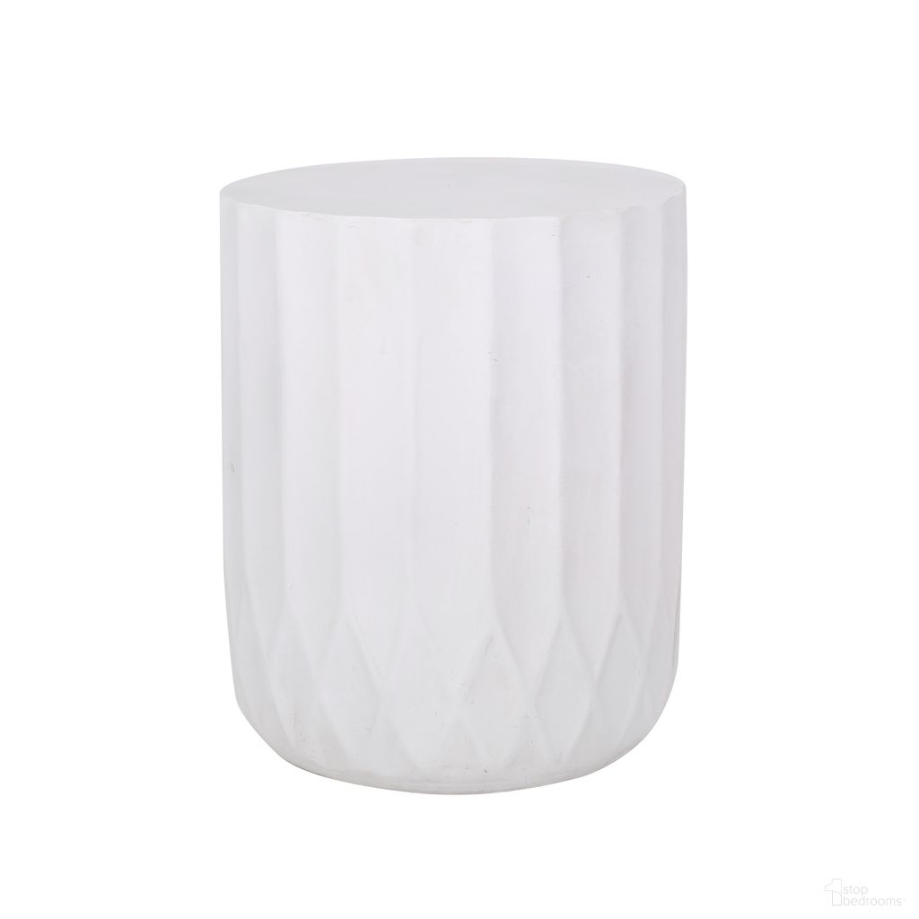 The appearance of Outdoor End Table with Scallop Edge In Antique White designed by Noble House in the modern / contemporary interior design. This antique white piece of furniture was selected by 1StopBedrooms from to add a touch of cosiness and style into your home. Sku: 73433.00. Material: Magnesium Oxide.