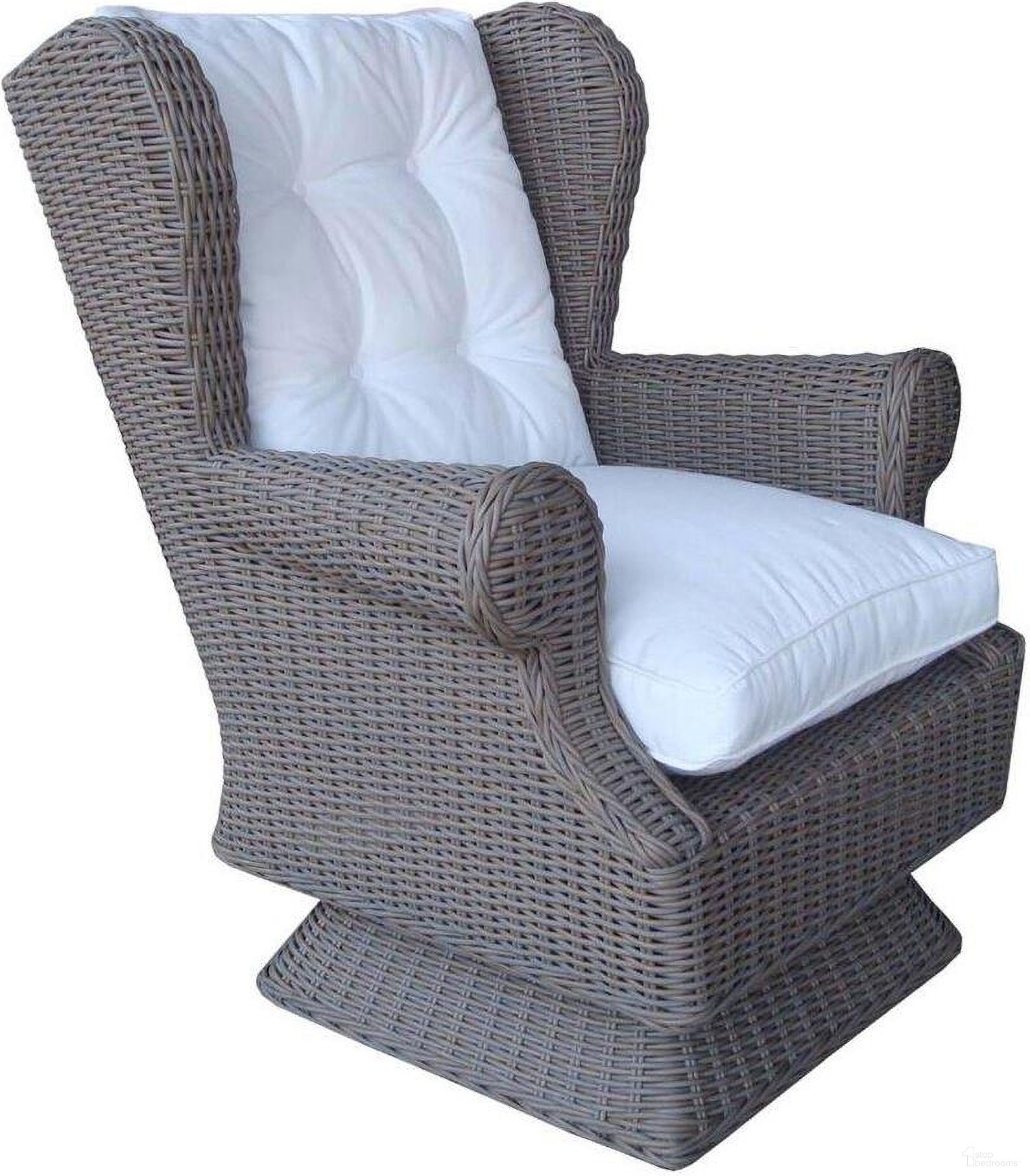 The appearance of Outdoor Grey Wing Swivel and Rocking Chair designed by Padma's Plantation in the modern / contemporary interior design. This grey piece of furniture  was selected by 1StopBedrooms from Wing Collection to add a touch of cosiness and style into your home. Sku: OL-WNG28. Material: Wicker.