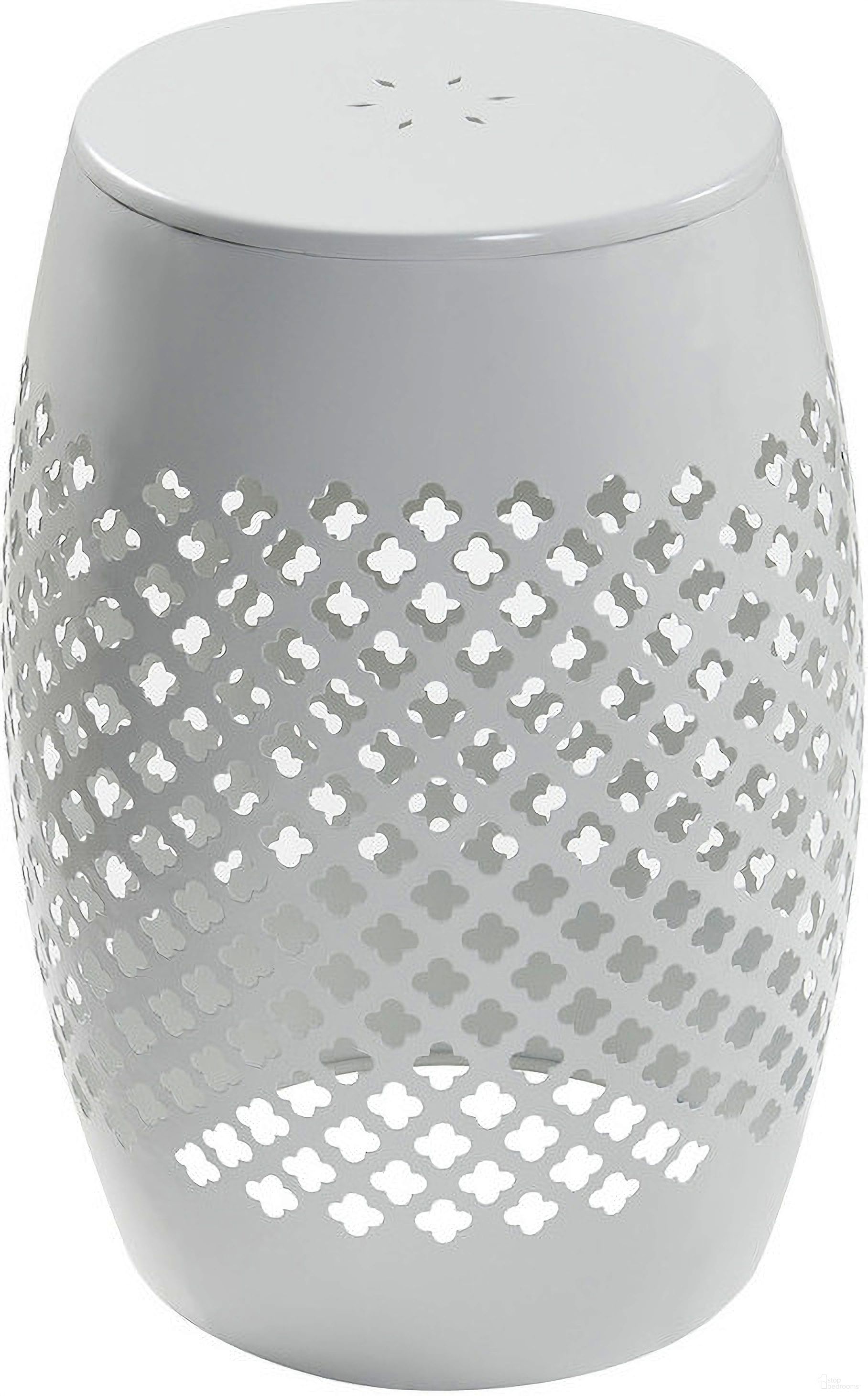 Outdoor Lace Cut Side Table In White