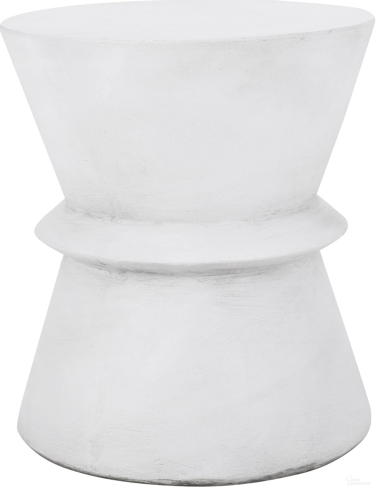 The appearance of Outdoor Lightweight Concrete End Table with Hourglass Structure In Antique White designed by Noble House in the modern / contemporary interior design. This antique white piece of furniture was selected by 1StopBedrooms from to add a touch of cosiness and style into your home. Sku: 73452.00. Material: Magnesium Oxide.