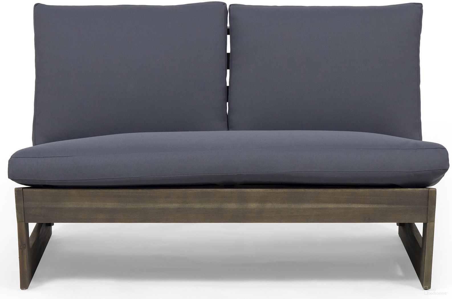 The appearance of Outdoor Loveseat with Slat Paneling and Water Resistance Cushion In Dark Grey designed by Noble House in the modern / contemporary interior design. This dark grey piece of furniture was selected by 1StopBedrooms from to add a touch of cosiness and style into your home. Sku: 64868.00DGRY. Material: Wood.