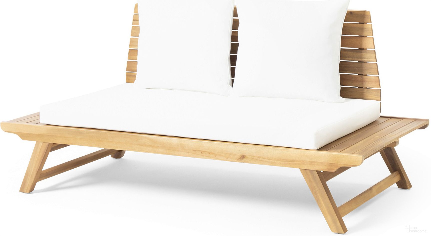 The appearance of Outdoor Loveseat with Slatted Design and Cushion In Teak designed by Noble House in the modern / contemporary interior design. This teak piece of furniture was selected by 1StopBedrooms from to add a touch of cosiness and style into your home. Sku: 63745.00WHI. Material: Wood.