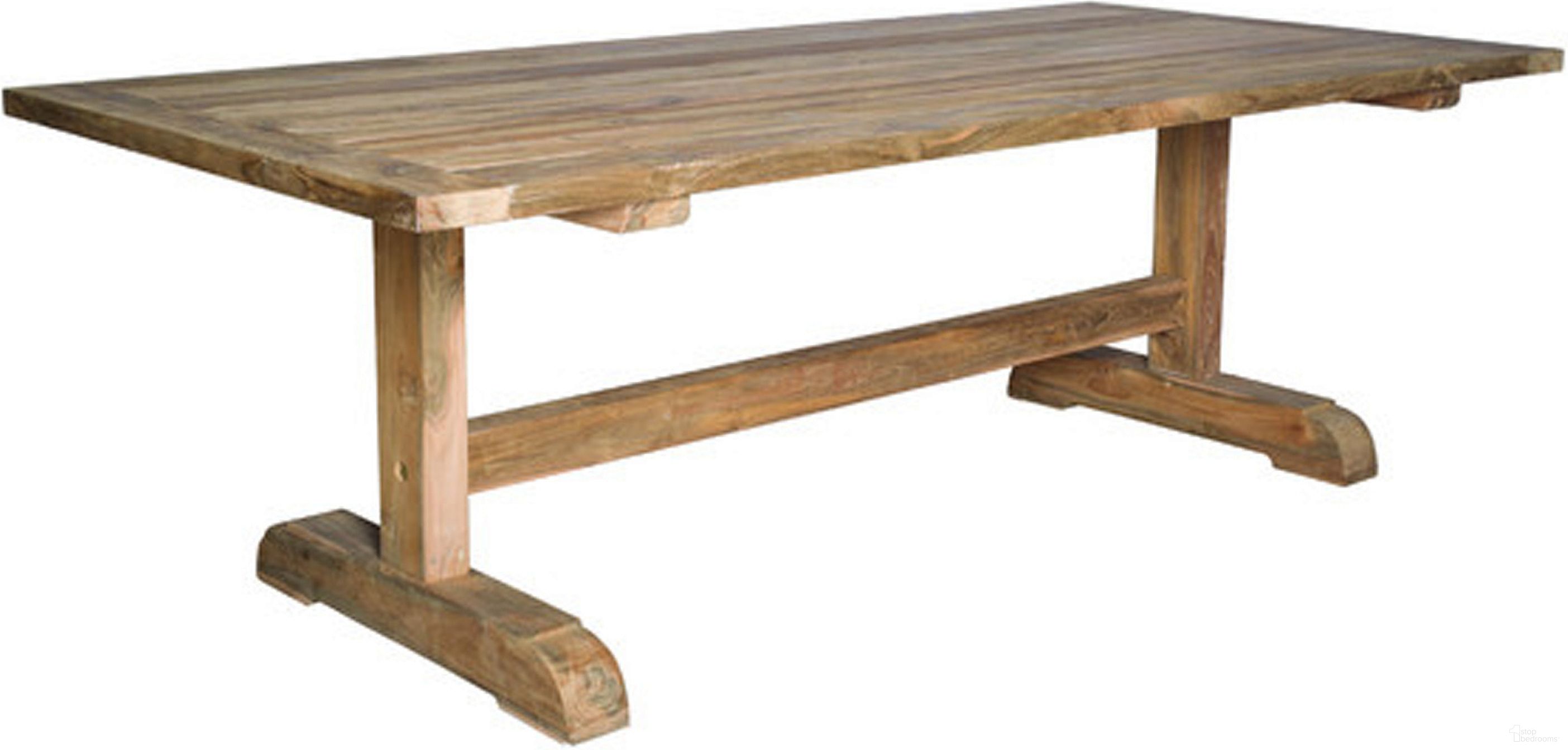 The appearance of Outdoor Porto Fino Natural Dining Table designed by Padma's Plantation in the modern / contemporary interior design. This natural piece of furniture was selected by 1StopBedrooms from Porto Collection to add a touch of cosiness and style into your home. Sku: OL-POR13-94. Material: Wood.