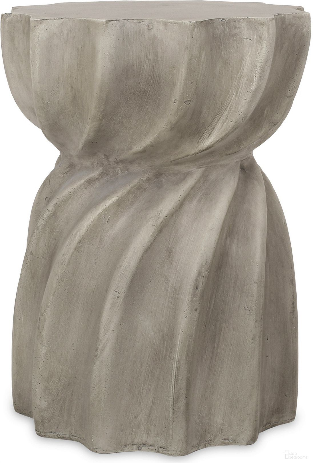 The appearance of Outdoor Side Table with Sunburst Tabletop and Hourglass Shaped In Grey designed by Noble House in the modern / contemporary interior design. This grey piece of furniture  was selected by 1StopBedrooms from  to add a touch of cosiness and style into your home. Sku: 69458.00CONRT. Table Top Shape: Round. Material: Magnesium Oxide.