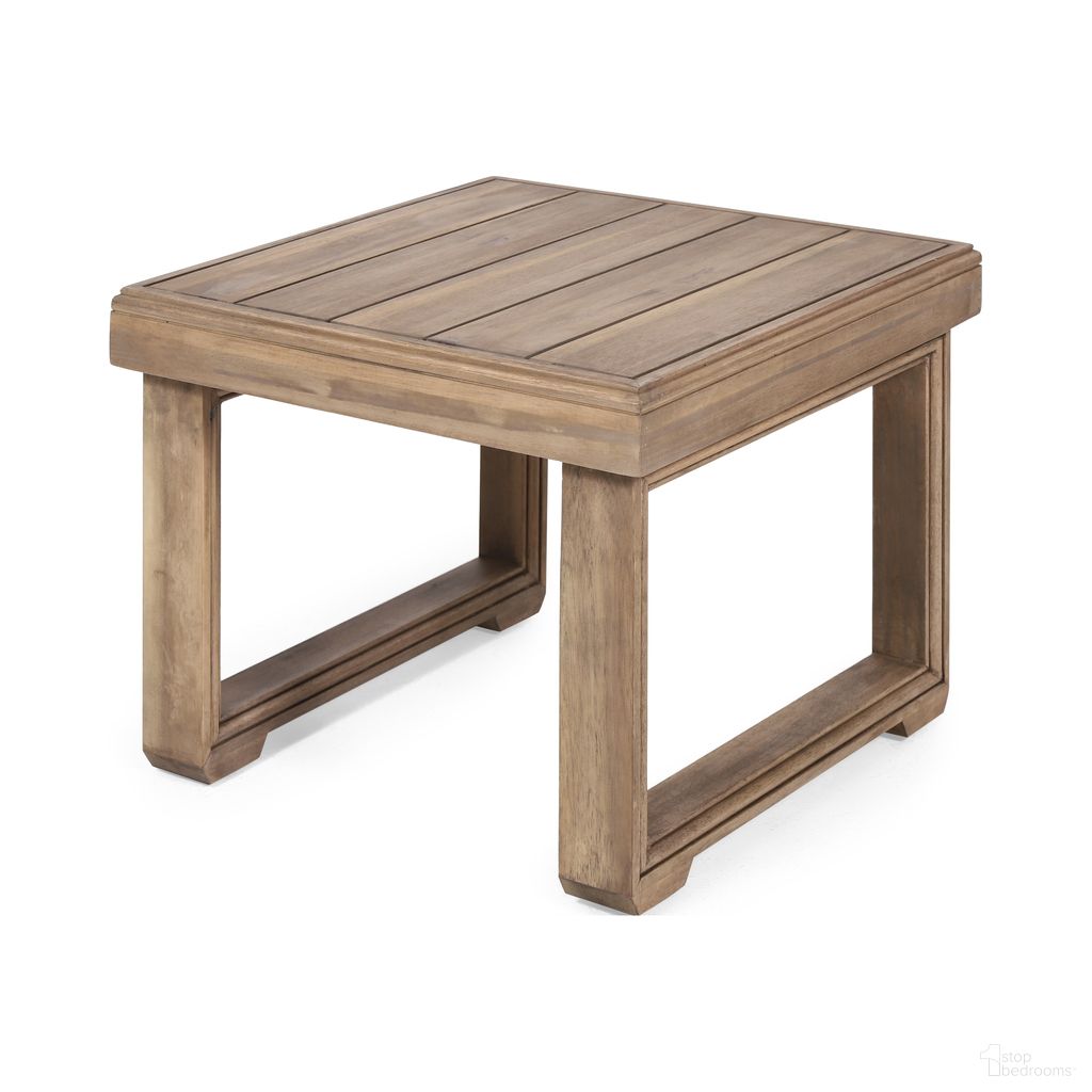 The appearance of Outdoor Square Side Table with Acacia Wood Frame In Brown designed by Noble House in the rustic / southwestern interior design. This brown piece of furniture was selected by 1StopBedrooms from to add a touch of cosiness and style into your home. Sku: 69077.00BBGE. Material: Wood.