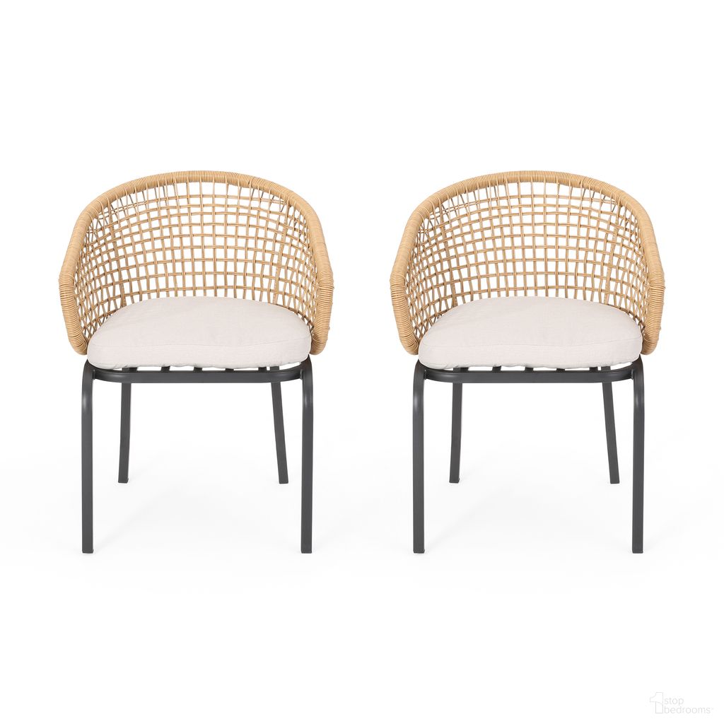 The appearance of Outdoor Wicker Chair with Powder-Coated Iron Legs In Light Brown designed by Noble House in the bohemian interior design. This light brown piece of furniture was selected by 1StopBedrooms from to add a touch of cosiness and style into your home. Sku: 65763.00PELBRN. Material: PE Rattan.