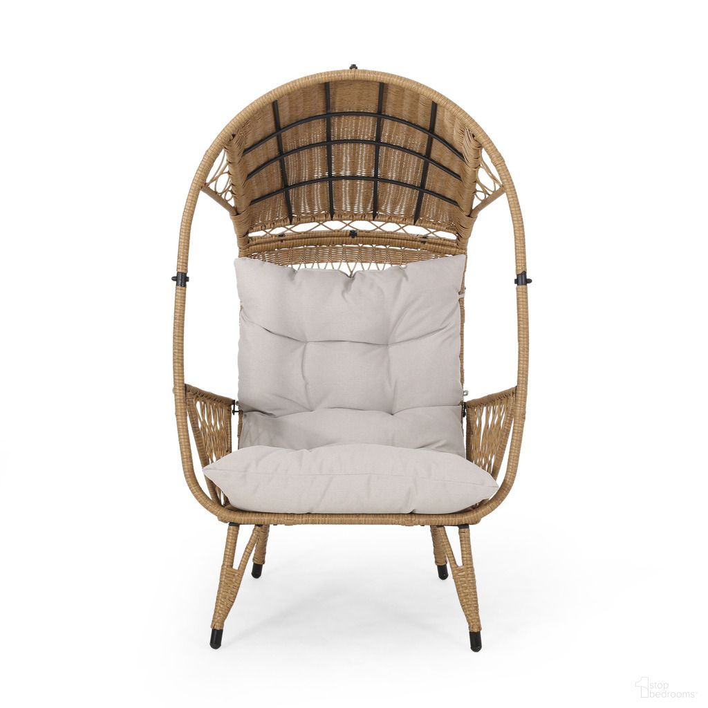 The appearance of Outdoor Wicker Standing Basket Chair with Cushion In Brown designed by Noble House in the bohemian interior design. This brown piece of furniture  was selected by 1StopBedrooms from  to add a touch of cosiness and style into your home. Sku: 68018.00LBGE. Material: Fabric.