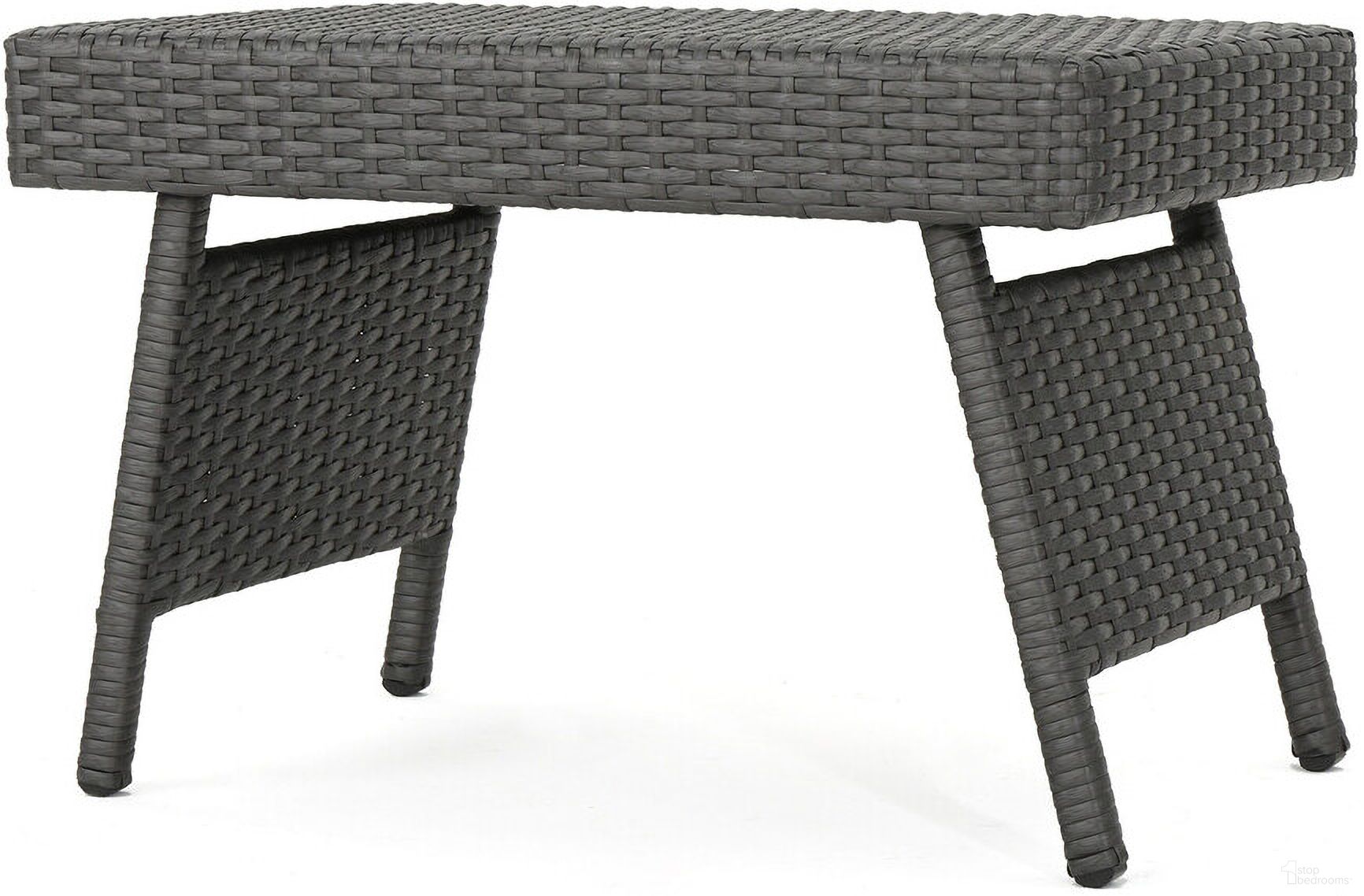 The appearance of Outdoor Wicker Table with Rectangular Tabletop In Grey designed by Noble House in the modern / contemporary interior design. This grey piece of furniture  was selected by 1StopBedrooms from  to add a touch of cosiness and style into your home. Sku: 52006.00GRY. Material: Rattan. Table Top Shape: Rectangular.