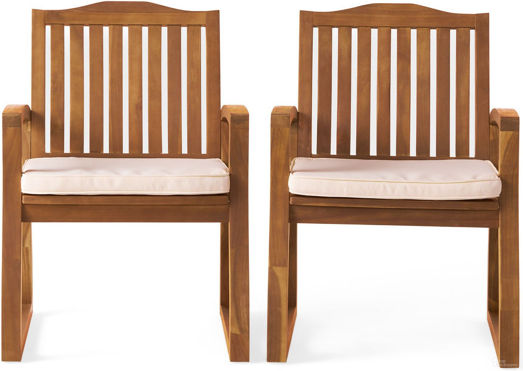 The appearance of Outdoor Wooden Armchair with Slat Back and Water-Resistant Cushion In Brown designed by Noble House in the rustic / southwestern interior design. This brown piece of furniture was selected by 1StopBedrooms from to add a touch of cosiness and style into your home. Sku: 57217.00ACA. Material: Acacia Wood.