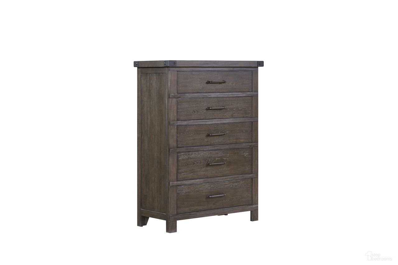 The appearance of Outfitter's Post 5 Drawer Chest in Bourbon designed by FD Home in the traditional interior design. This bourbon piece of furniture was selected by 1StopBedrooms from Outfitter's Post Collection to add a touch of cosiness and style into your home. Sku: 7118-11. Material: Poplar Solid.
