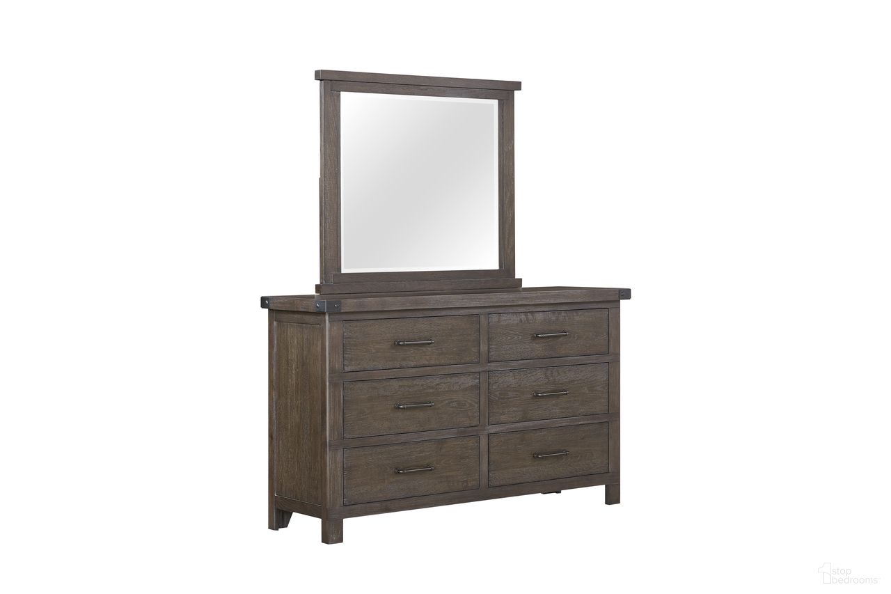 The appearance of Outfitter's Post Landscape Bedroom Mirror in Bourbon designed by FD Home in the traditional interior design. This bourbon piece of furniture was selected by 1StopBedrooms from Outfitter's Post Collection to add a touch of cosiness and style into your home. Sku: 7118-06. Material: Poplar Solid.