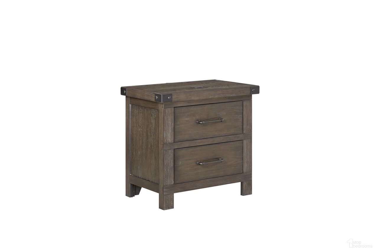 The appearance of Outfitter's Post Nightstand with Wireless Charging in Bourbon designed by FD Home in the traditional interior design. This bourbon piece of furniture was selected by 1StopBedrooms from Outfitter's Post Collection to add a touch of cosiness and style into your home. Sku: 7118-02. Material: Poplar Solid.