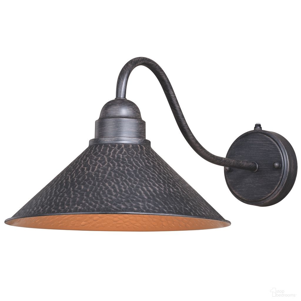 The appearance of Outland 12 Inch Long Arm Outdoor Wall Light In Aged Iron and Light Gold designed by Vaxcel in the country / farmhouse interior design. This aged iron/light gold piece of furniture was selected by 1StopBedrooms from Outland Collection to add a touch of cosiness and style into your home. Sku: T0351. Material: Steel.