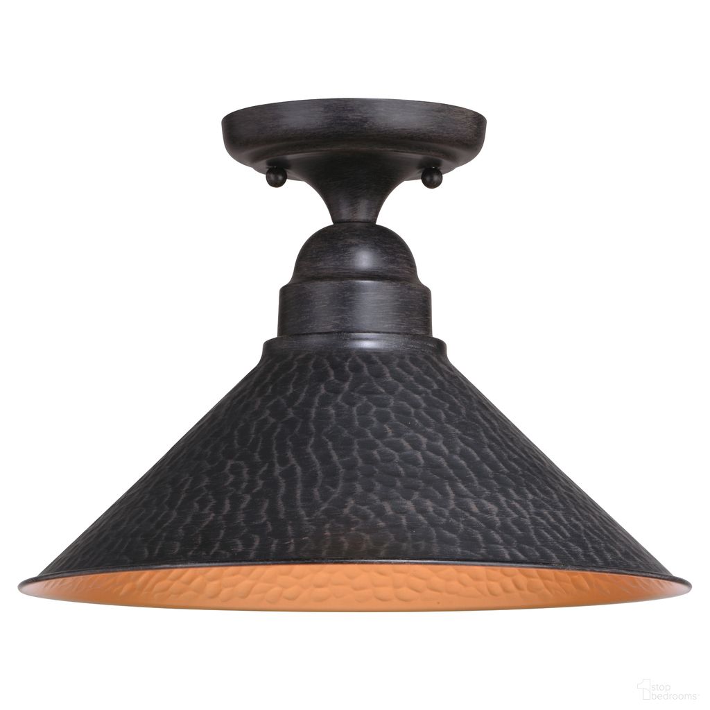 The appearance of Outland 12 Inch Outdoor Semi Flush In Aged Iron and Light Gold designed by Vaxcel in the country / farmhouse interior design. This aged iron/light gold piece of furniture was selected by 1StopBedrooms from Outland Collection to add a touch of cosiness and style into your home. Sku: T0667. Material: Metal.