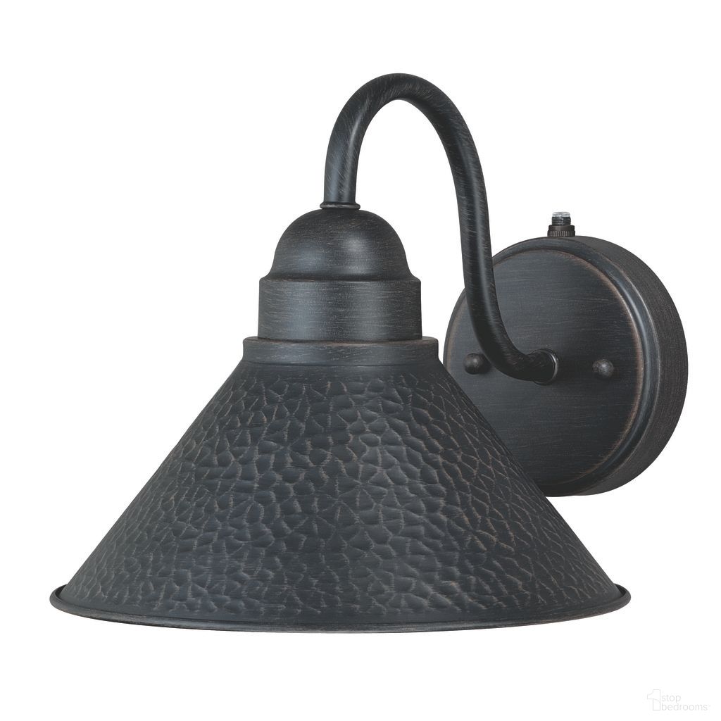 The appearance of Outland 9.75 Inch Outdoor Wall Light In Aged Iron and Light Gold designed by Vaxcel in the country / farmhouse interior design. This aged iron/light gold piece of furniture was selected by 1StopBedrooms from Outland Collection to add a touch of cosiness and style into your home. Sku: T0197. Material: Steel.