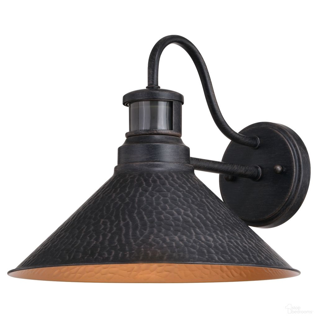 The appearance of Outland Dualux 12 Inch Outdoor Motion Sensor Wall Light In Aged Iron and Light Gold designed by Vaxcel in the country / farmhouse interior design. This aged iron/light gold piece of furniture was selected by 1StopBedrooms from Outland Collection to add a touch of cosiness and style into your home. Sku: T0670. Material: Metal.