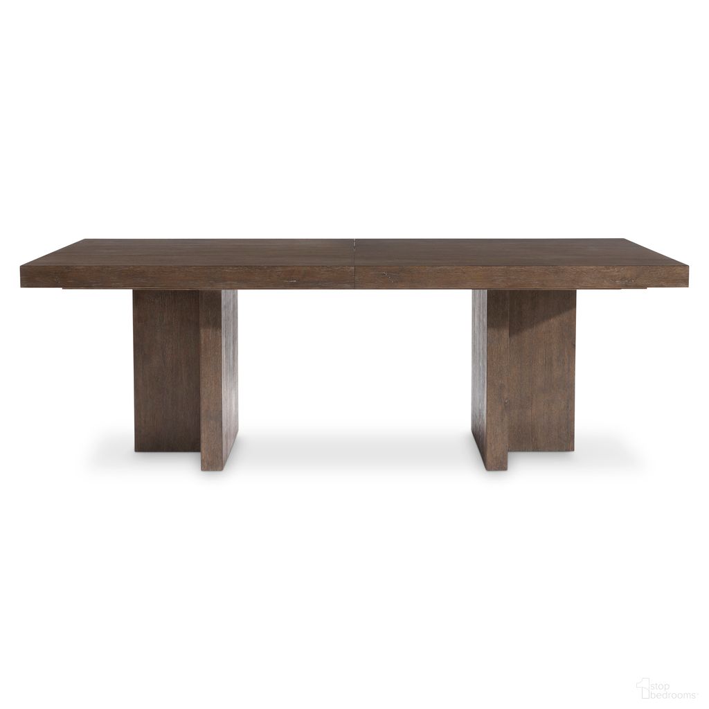 The appearance of Outline 88 Inch Dining Table In Brown designed by Bernhardt in the modern / contemporary interior design. This brown piece of furniture  was selected by 1StopBedrooms from Outline Collection to add a touch of cosiness and style into your home. Sku: 360246;360248. Table Base Style: Double Pedestal. Material: Wood. Table Top Shape: Rectangular. Size: 44" x 88".