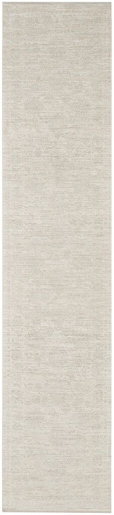 Outlines Vintage 2'2" x 12' Vintage Indoor Rug In Ivory Grey