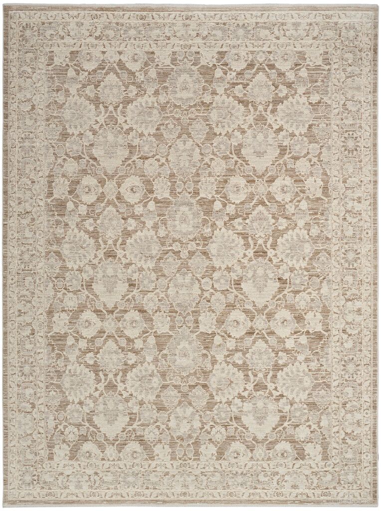 The appearance of Outlines Vintage 9' x 12' Indoor Rug In Mocha and Ivory designed by Nourison in the rustic / southwestern interior design. This mocha and ivory piece of furniture was selected by 1StopBedrooms from Outlines Collection to add a touch of cosiness and style into your home. Sku: 841491153611. Material: Polyester.