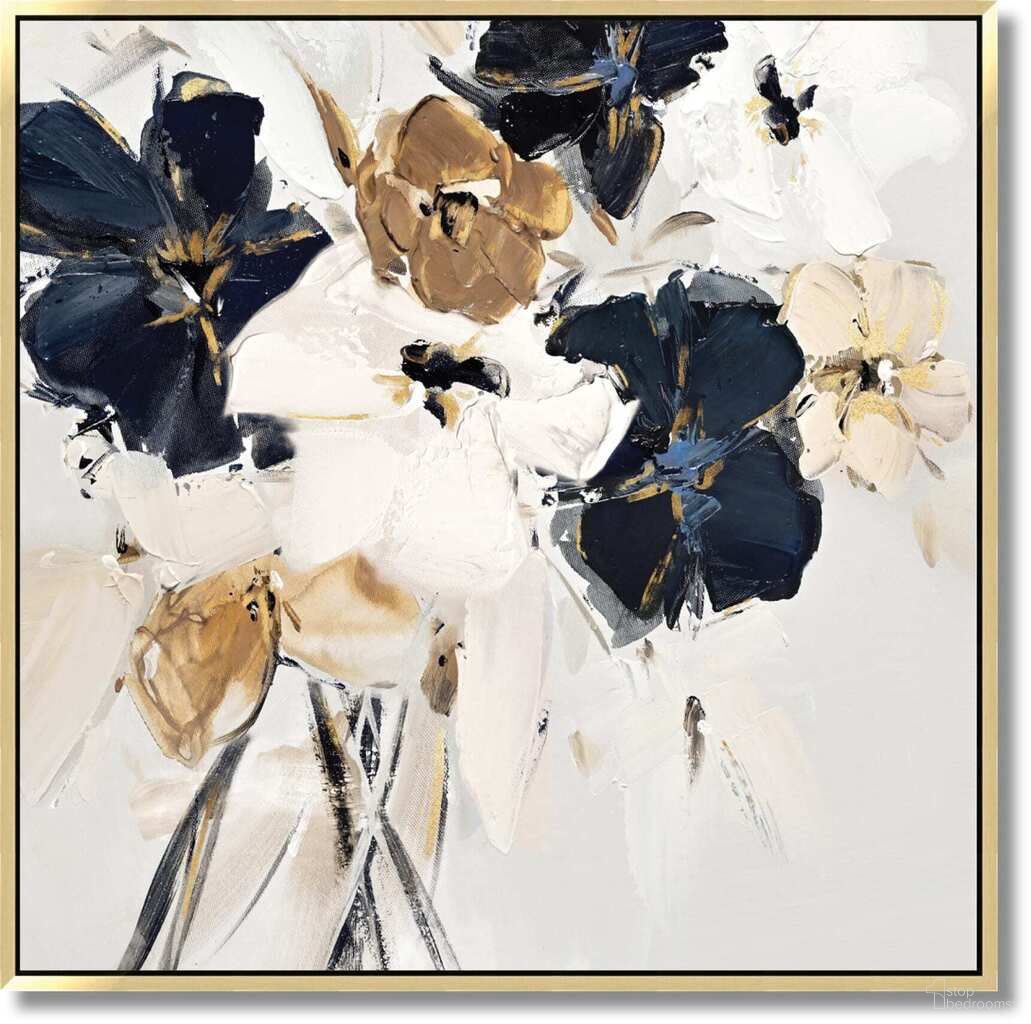 Outspoken Essence Floral Whimsy Canvas Wall Art In Champagne