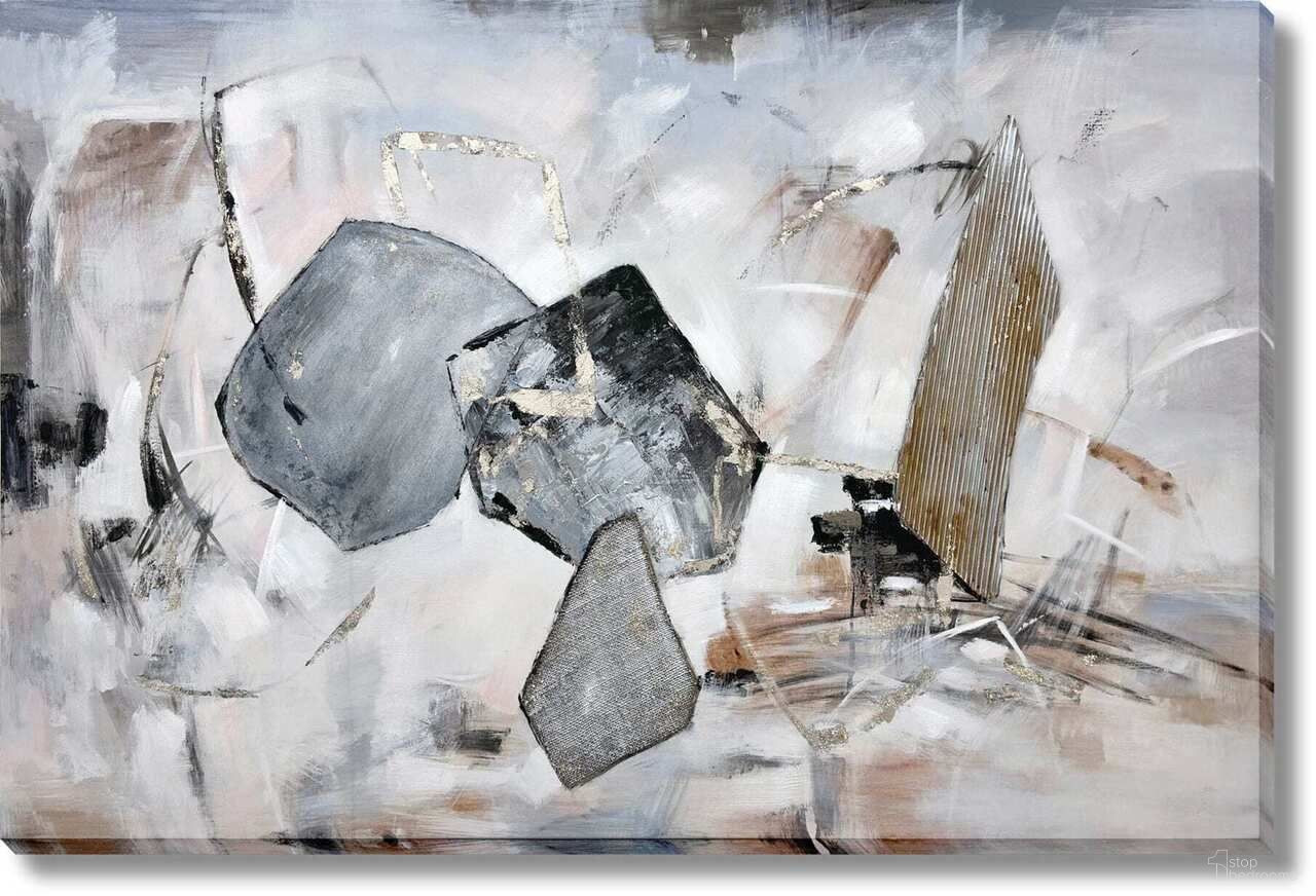 Outspoken Platinum Geometry in Motion Canvas Wall Art In Multi