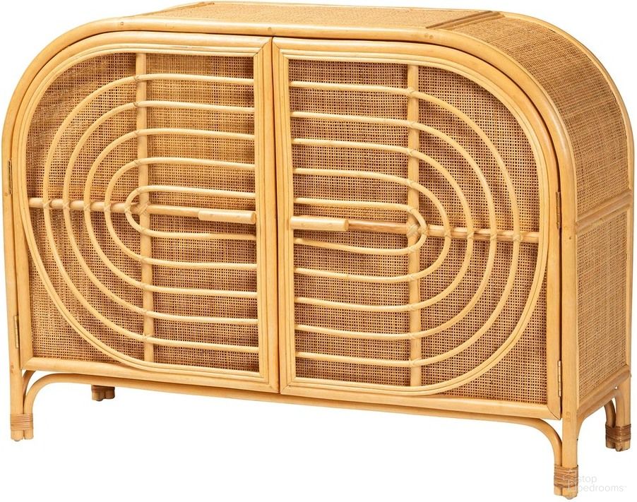 The appearance of Ovalet Rattan 2 Door Sideboard In Natural Brown designed by Baxton Studio in the bohemian interior design. This natural brown piece of furniture was selected by 1StopBedrooms from Ovalet Collection to add a touch of cosiness and style into your home. Sku: Ovalet-Rattan-Cabinet. Material: Natural Rattan.