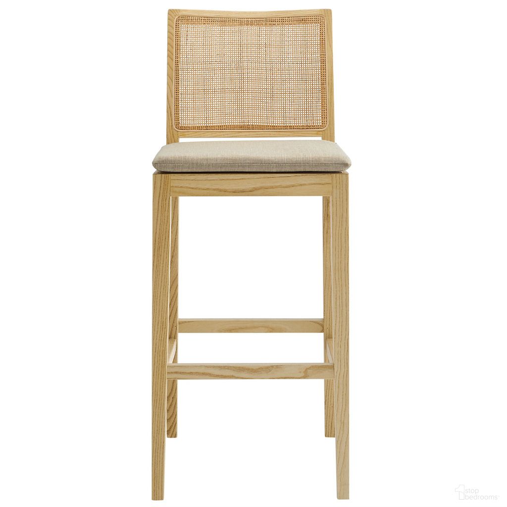 The appearance of Ovard Wood and Rattan Bar Stool In Natural designed by Modway in the modern / contemporary interior design. This natural piece of furniture was selected by 1StopBedrooms from Ovard Collection to add a touch of cosiness and style into your home. Sku: EEI-7289-NAT-BEI. Material: Wood.