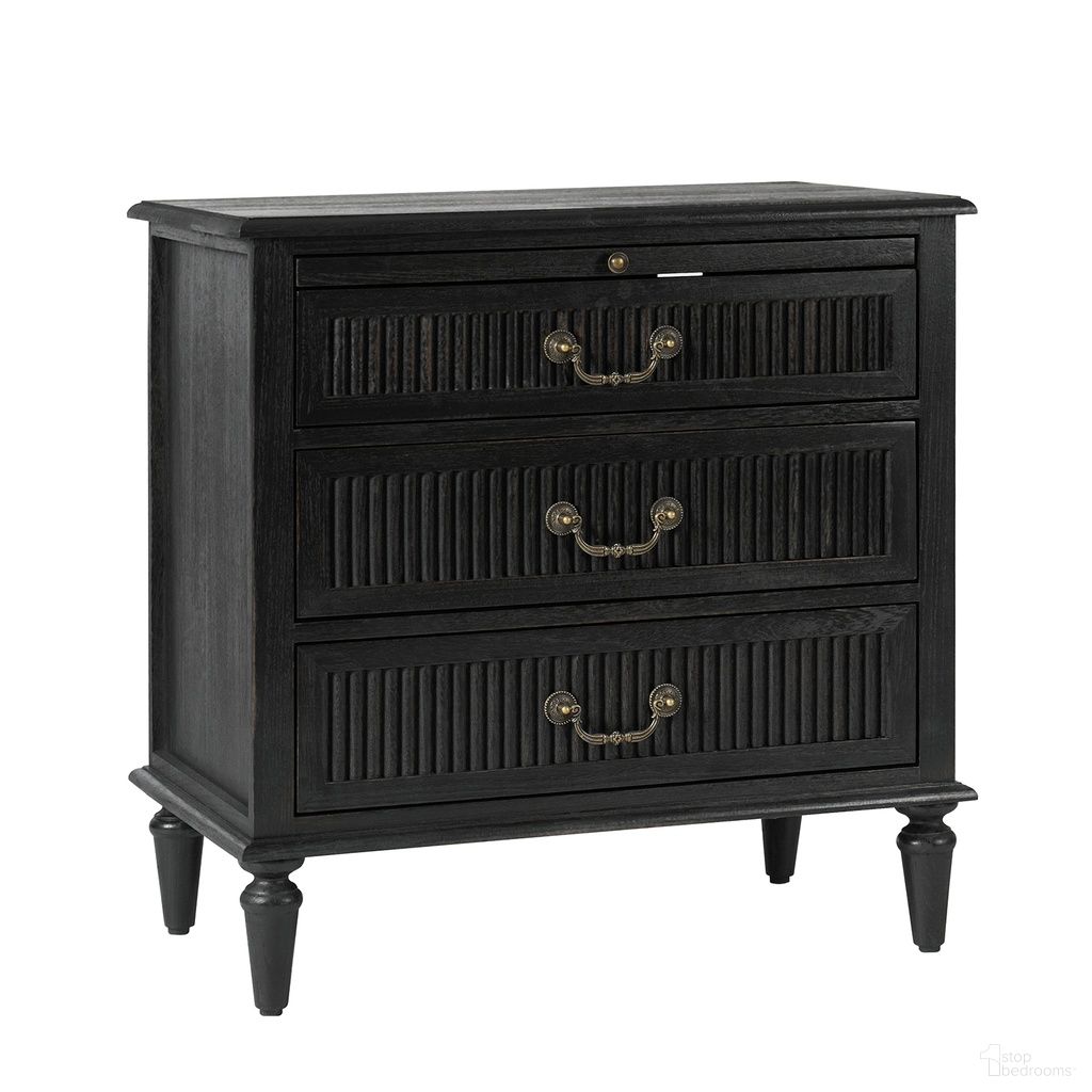 The appearance of Ove 3-Drawer Nightstand In Charcoal designed by Karat Home in the modern / contemporary interior design. This charcoal piece of furniture was selected by 1StopBedrooms from Ove Collection to add a touch of cosiness and style into your home. Sku: NSCL1355-CHA. Material: Solid Wood.