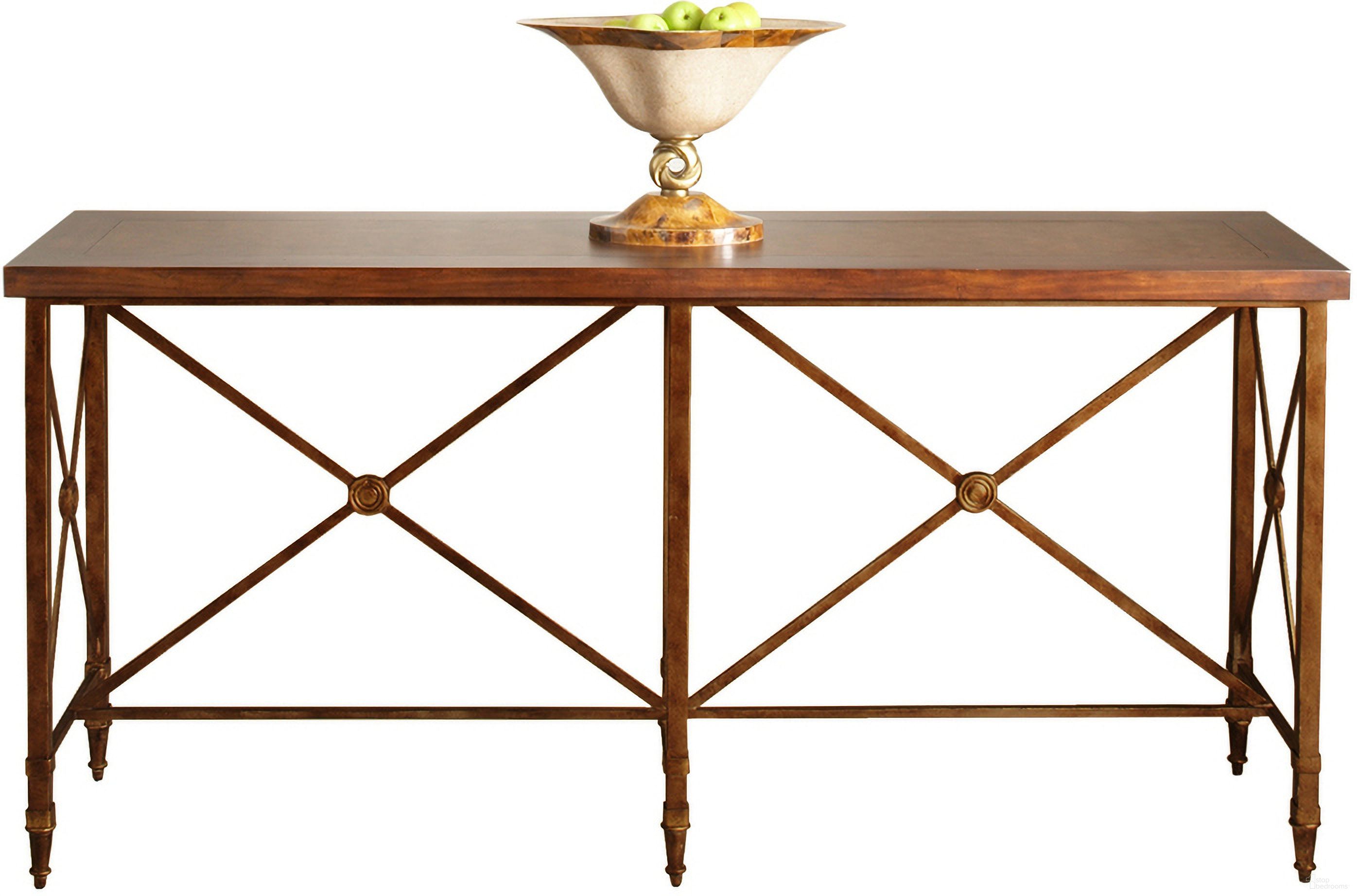 The appearance of Overland Console In Gold designed by Chelsea House in the modern / contemporary interior design. This gold piece of furniture  was selected by 1StopBedrooms from Bill Cain Collection to add a touch of cosiness and style into your home. Sku: 380081. Material: Wood.