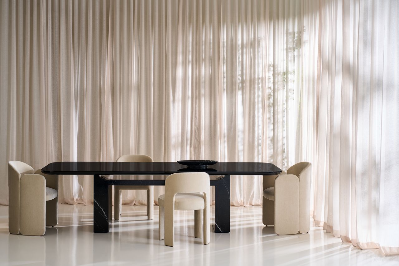 The appearance of Overlap Dark Rectangle Dining Room Set In Black designed by Caracole in the modern / contemporary interior design. This black piece of furniture was selected by 1StopBedrooms from Overlap Collection to add a touch of cosiness and style into your home. Sku: CLA-425V-2011B;CLA-425V-2011T;CLA-425V-282. Material: Stone. Table Top Shape: Rectangular. Size: 42" x 112".