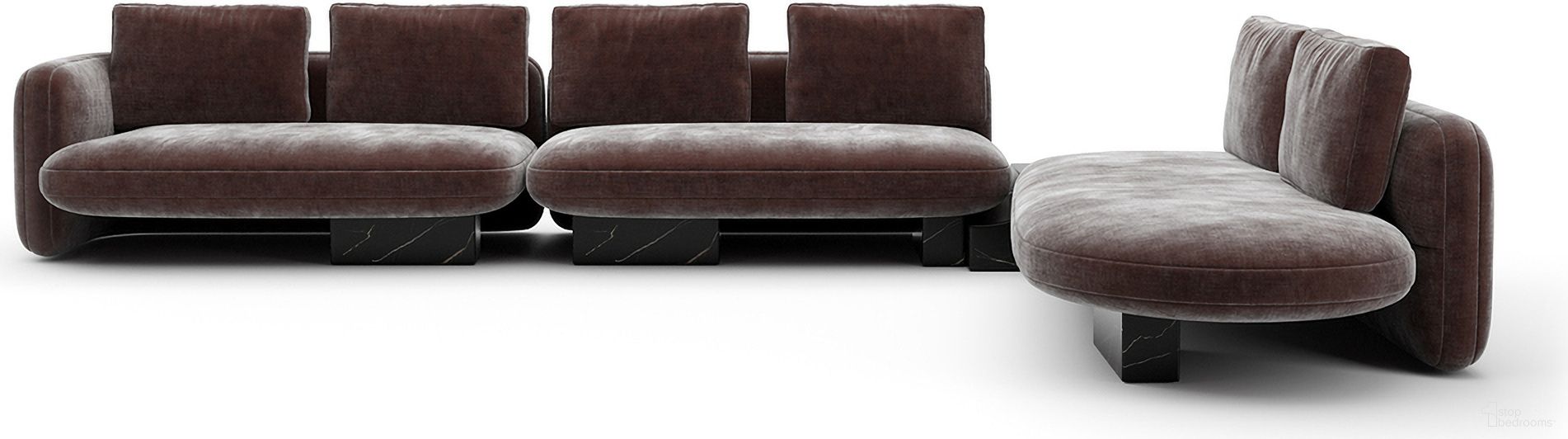 Overlap L Bumper Sectional In Brown